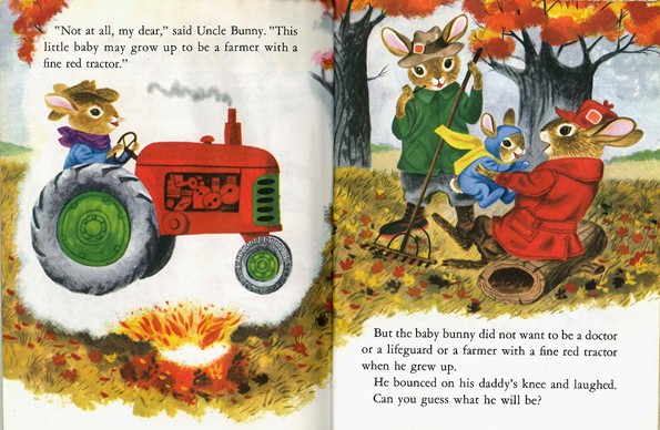 Bunny Book, Richard Scarry, farmer, tractor, dad