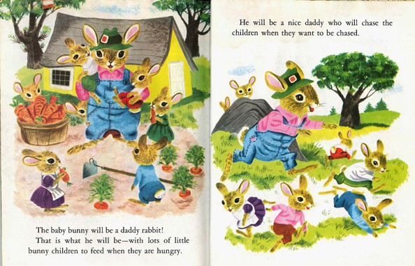 Bunny Book, Richard Scarry, farmer, running, dad
