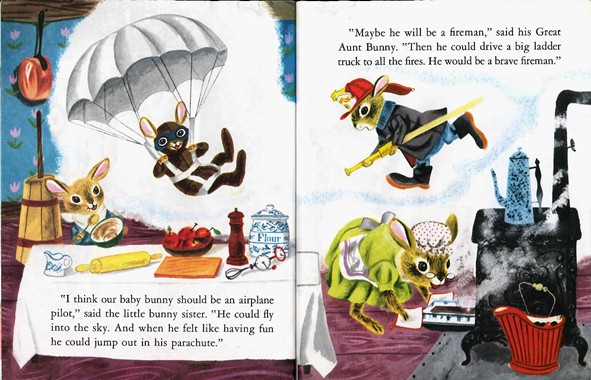 Bunny Book, Richard Scarry, airplane, fireman
